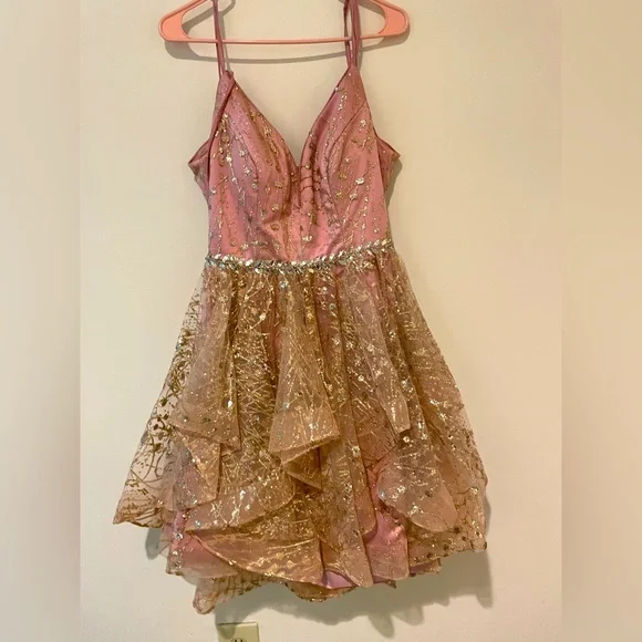 Short Beautiful Rose Gold Dress - Picture 1 of 6